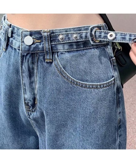 Women Pant Woman Jeans High Waist Denim Pants Wide Leg Denim Clothing Blue Jeans Vintage Quality Fashion Straight Pants $36.5...