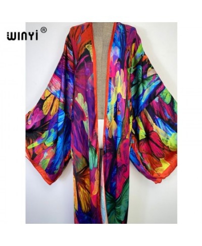 2022 new Summer Butterfly printing Beach Wear Swim Suit elegant Africa women boho Cardigan sexy Holiday long Sleeve Kimono $5...