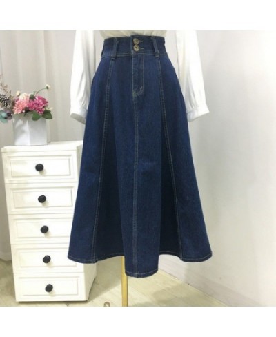 Long Blue Denim Skirt Women Korean Elegant Jeans Skirt High Waist A Line Jeans Skirts Long For Womens Clothes 2022 Summer $51...