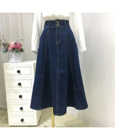 Long Blue Denim Skirt Women Korean Elegant Jeans Skirt High Waist A Line Jeans Skirts Long For Womens Clothes 2022 Summer $51...