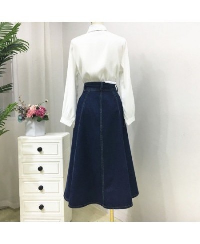 Long Blue Denim Skirt Women Korean Elegant Jeans Skirt High Waist A Line Jeans Skirts Long For Womens Clothes 2022 Summer $51...