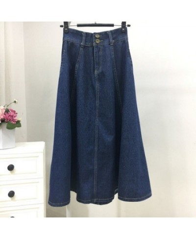 Long Blue Denim Skirt Women Korean Elegant Jeans Skirt High Waist A Line Jeans Skirts Long For Womens Clothes 2022 Summer $51...