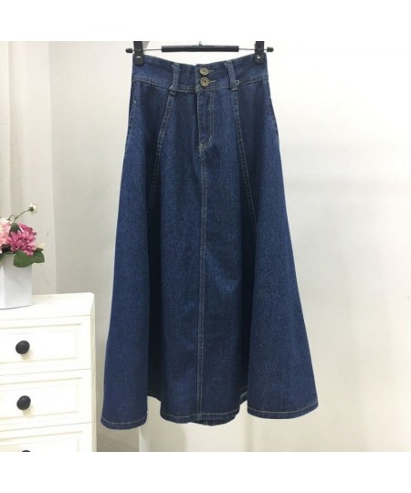 Long Blue Denim Skirt Women Korean Elegant Jeans Skirt High Waist A Line Jeans Skirts Long For Womens Clothes 2022 Summer $51...