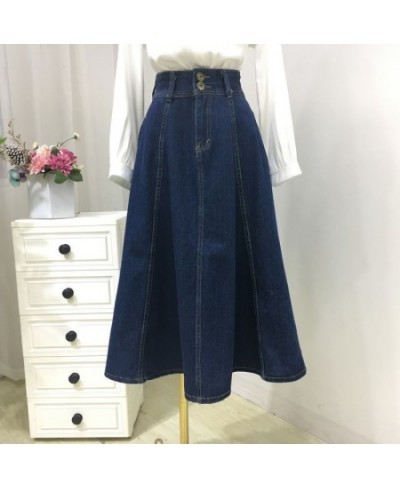 Long Blue Denim Skirt Women Korean Elegant Jeans Skirt High Waist A Line Jeans Skirts Long For Womens Clothes 2022 Summer $51...