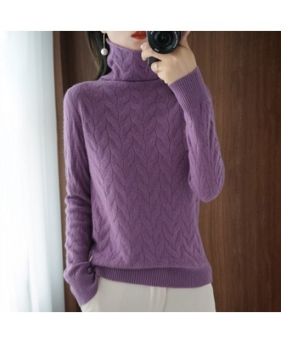 Cashmere Sweater Women Turtleneck Women's Knitted Winter Cashmere Sweater For Women Warm Sweaters Female $52.30 - Sweaters