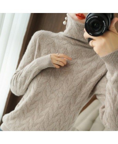 Cashmere Sweater Women Turtleneck Women's Knitted Winter Cashmere Sweater For Women Warm Sweaters Female $52.30 - Sweaters