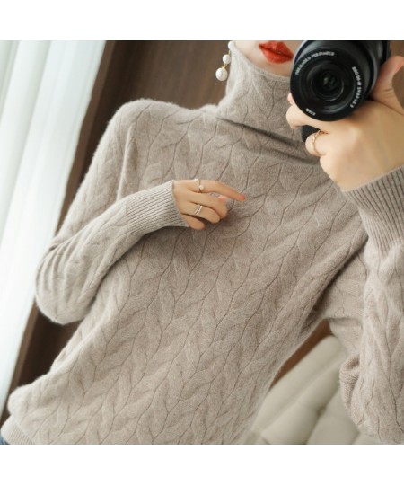 Cashmere Sweater Women Turtleneck Women's Knitted Winter Cashmere Sweater For Women Warm Sweaters Female $52.30 - Sweaters