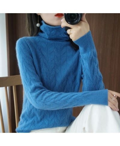 Cashmere Sweater Women Turtleneck Women's Knitted Winter Cashmere Sweater For Women Warm Sweaters Female $52.30 - Sweaters