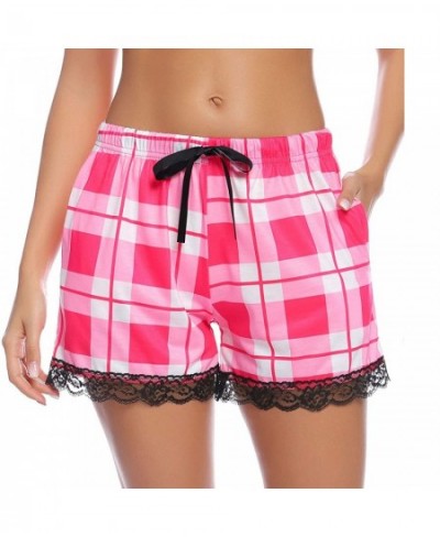 Fashion Women Soft Lace Ruffle Plaid Sleep Pockets Pajama Shorts Pants $52.80 - Sleepwears