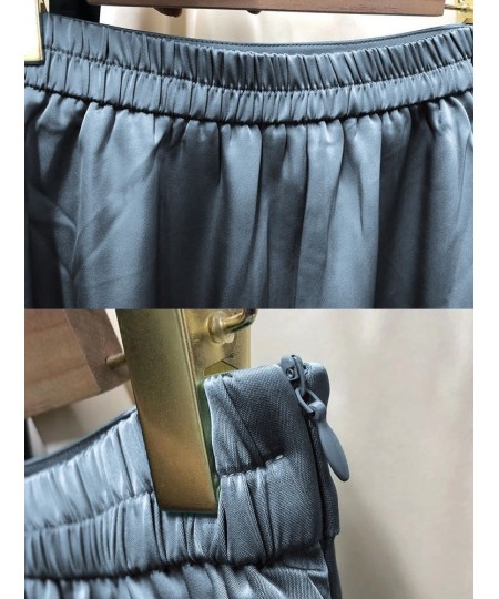 Satin Long Skirt Female 2023 Spring Summer New Girls A Line Black Chic and Elegant WomDress Casual Dresses Office Lady $39.55...