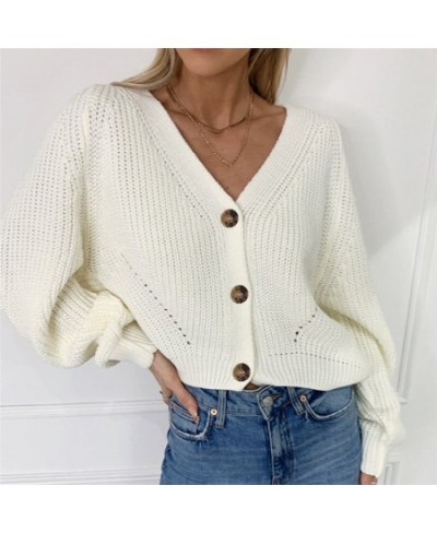 2023 Women Cardigan Winter Cashmere Sweater Long Sleeve V Neck Woman's Sweater Cardigans Jersey Knit Jumpers Pull Femme Coat ...