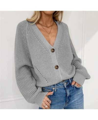 2023 Women Cardigan Winter Cashmere Sweater Long Sleeve V Neck Woman's Sweater Cardigans Jersey Knit Jumpers Pull Femme Coat ...