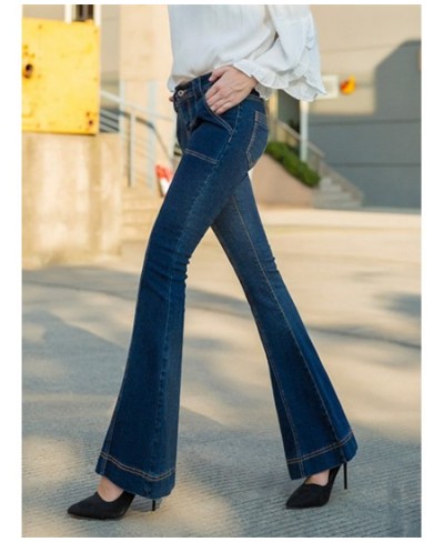 2023 New Fashion Long Jeans Pants For Women Flare Trousers Plus Size 25-30 Denim Autumn Blue Stretch Jeans $96.74 - Jeans