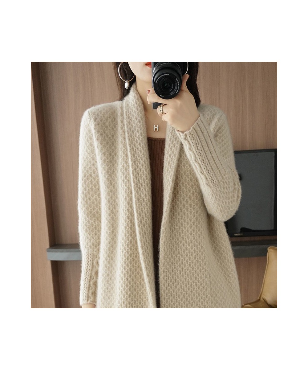 Elegant Knit Cardigan Long Sleeve Coats Oversized 80KG Casual Loose Tops Women Winter Thick Sweater Vintage Streetwear Mujer ...