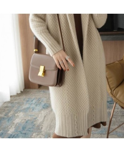 Elegant Knit Cardigan Long Sleeve Coats Oversized 80KG Casual Loose Tops Women Winter Thick Sweater Vintage Streetwear Mujer ...