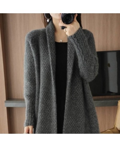 Elegant Knit Cardigan Long Sleeve Coats Oversized 80KG Casual Loose Tops Women Winter Thick Sweater Vintage Streetwear Mujer ...