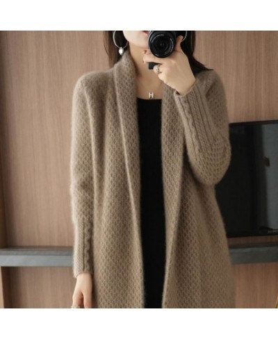 Elegant Knit Cardigan Long Sleeve Coats Oversized 80KG Casual Loose Tops Women Winter Thick Sweater Vintage Streetwear Mujer ...