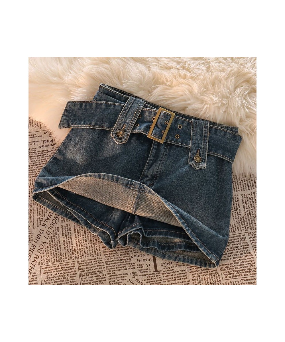 Denim skirt female 2023 summer new retro all-match fashion high waist hot girl punk female mini denim ultra short bag hip ski...