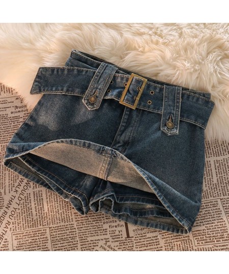 Denim skirt female 2023 summer new retro all-match fashion high waist hot girl punk female mini denim ultra short bag hip ski...