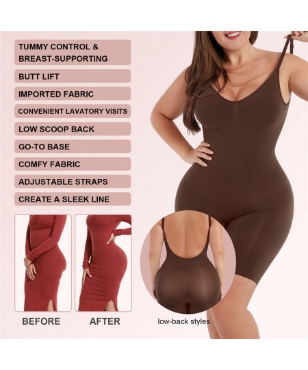 Low Back Bodysuit Seamless Shapewear Sculpting Full Body Shaper Tummy Control Slimming Sheath Women Flat Belly Abdomen Girdle...