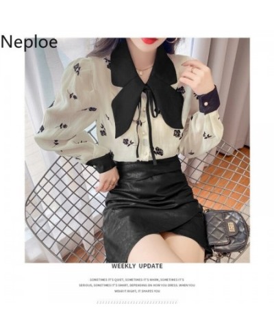 Womens Blouses 2023 New Elegant Shirts Chic Bow Floral Temperament Blusas De Mujer Sweet Puff Sleeve Chiffon Tops 99058 $35.8...