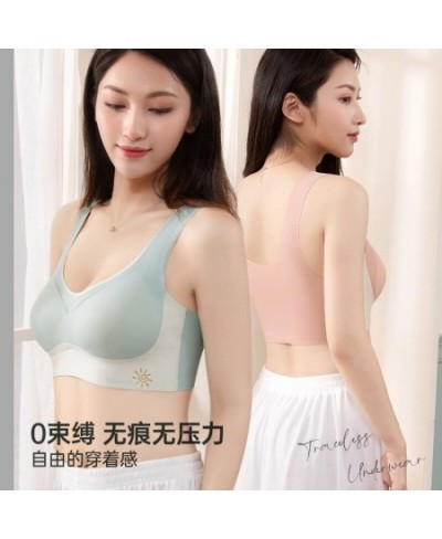 sports bra women gathered on the top to prevent sagging and large size to receive auxiliary $28.09 - Underwear