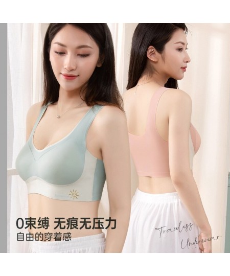 sports bra women gathered on the top to prevent sagging and large size to receive auxiliary $28.09 - Underwear