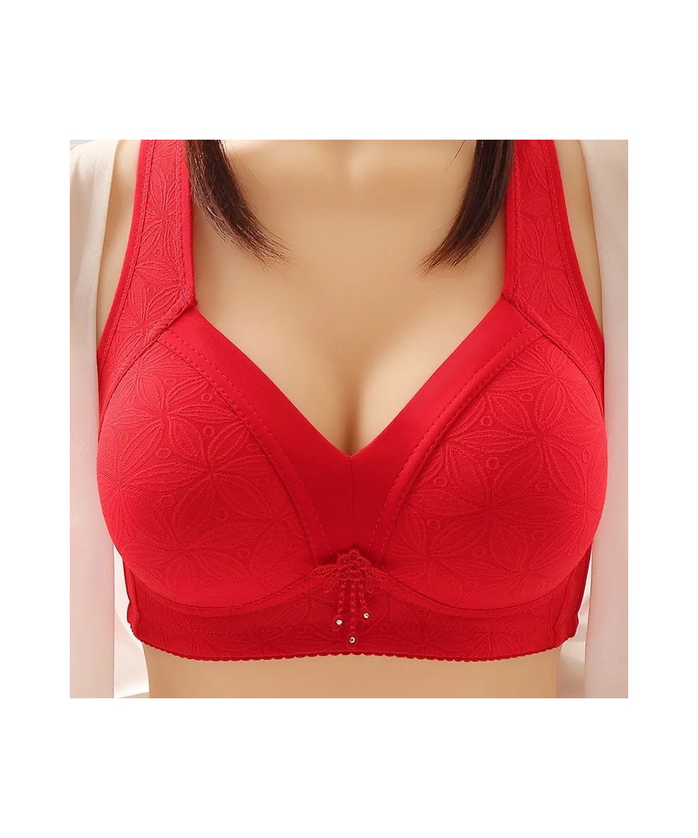 Women's Underwear Gathered To Prevent Sagging Without Steel Ring Breathable Bra Thin One-piece Fixed Bra $25.12 - Underwear