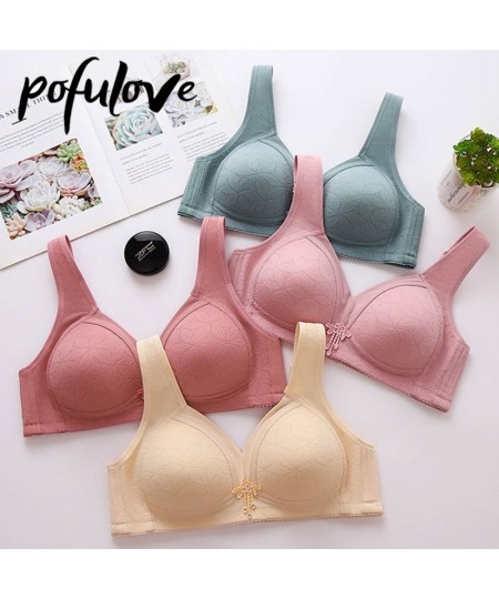 Women's Underwear Gathered To Prevent Sagging Without Steel Ring Breathable Bra Thin One-piece Fixed Bra $25.12 - Underwear