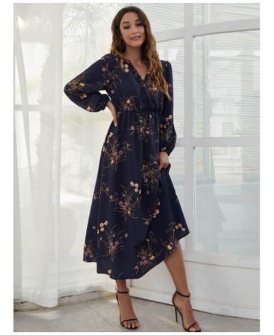 Women Clothing 2023 Spring Summer New V-neck Print Sexy Dress Fashion Elegant Long Sleeve Dresses Casual Holiday Party Dresse...