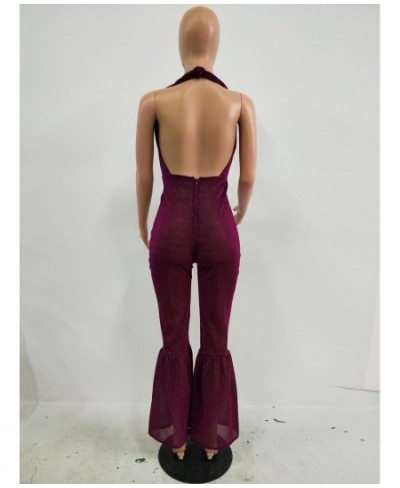 Women Fashion Halter Hollow Out Rompers Jumpsuit 2023 Summer Sexy Backless Rompers Clubwear New Ladies Long Pants Jumpsuits $...