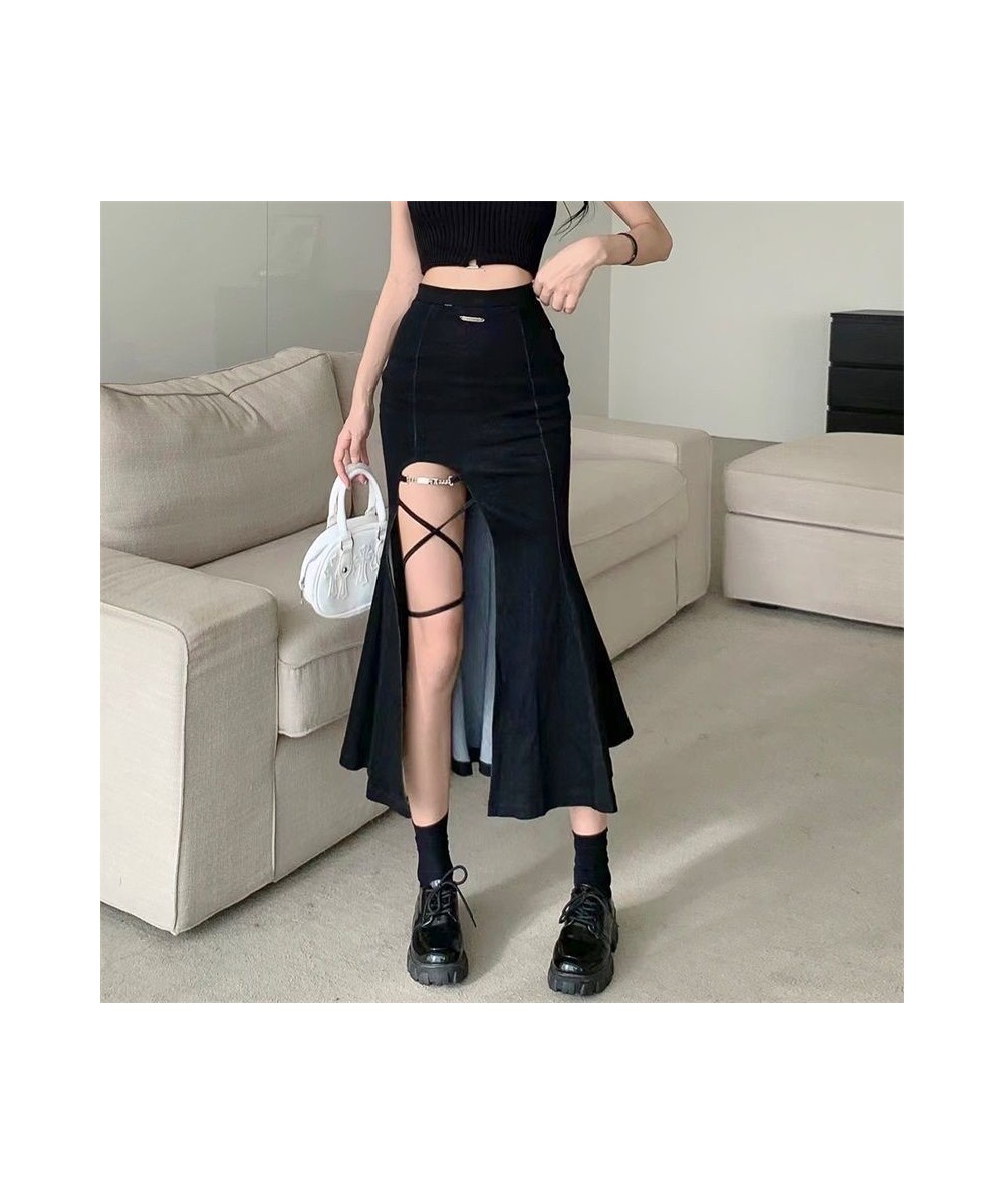 Long Skirt Women Solid Simple All Match High Waist side slit Skirts Womens Korean Fashion Females Casual Vintage Harajuku jup...