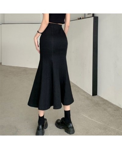 Long Skirt Women Solid Simple All Match High Waist side slit Skirts Womens Korean Fashion Females Casual Vintage Harajuku jup...