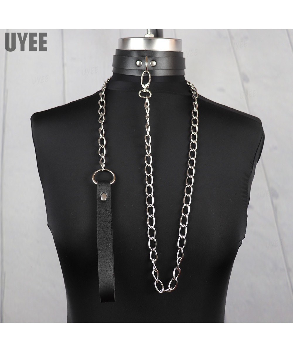 Sexy PU Leather Neck Harness Choker Necklace For Women Gothic Collar With Leash Harajuku Jewelry Accessories Lover Gifts $22....