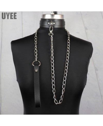 Sexy PU Leather Neck Harness Choker Necklace For Women Gothic Collar With Leash Harajuku Jewelry Accessories Lover Gifts $22....