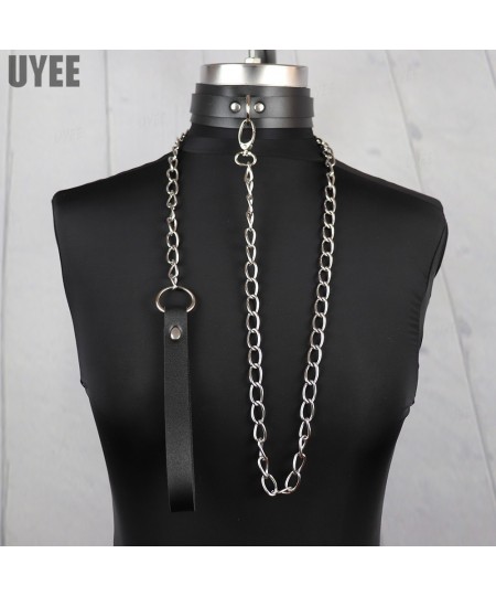 Sexy PU Leather Neck Harness Choker Necklace For Women Gothic Collar With Leash Harajuku Jewelry Accessories Lover Gifts $22....