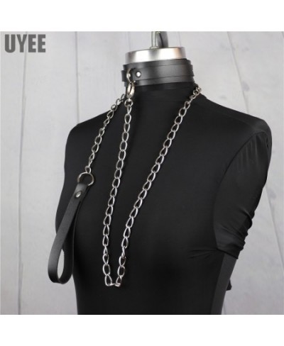 Sexy PU Leather Neck Harness Choker Necklace For Women Gothic Collar With Leash Harajuku Jewelry Accessories Lover Gifts $22....