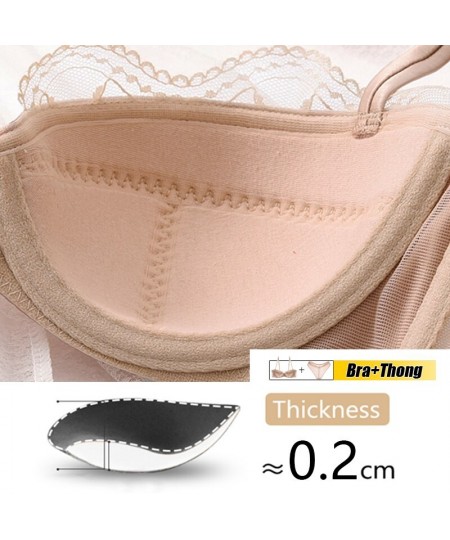 Fashion Satin Lace Bra And Thong Sets For Women Sexy Lingerie Plus Size Underwire Thin Cotton Bras Underwear Mesh Panties Set...