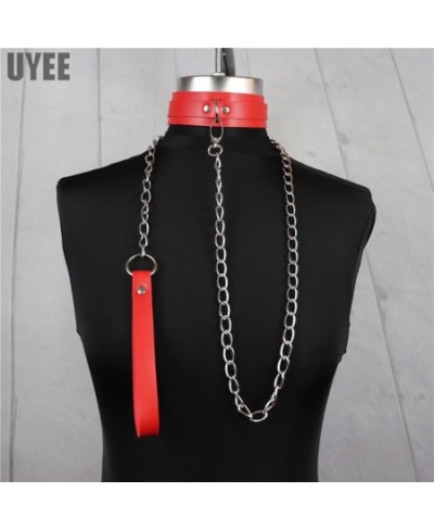 Sexy PU Leather Neck Harness Choker Necklace For Women Gothic Collar With Leash Harajuku Jewelry Accessories Lover Gifts $22....