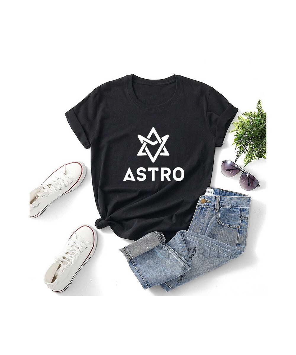 Astro KPOP T Shirts Korean Style Cotton Short Sleeve Casual Top Casual O Neck Cotton Tshirt with Print for Women Unisex Tops ...