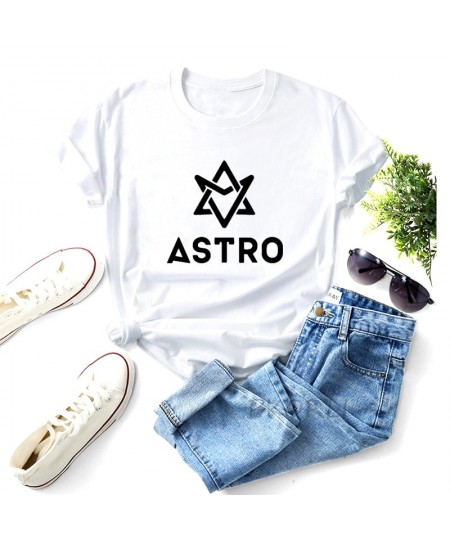 Astro KPOP T Shirts Korean Style Cotton Short Sleeve Casual Top Casual O Neck Cotton Tshirt with Print for Women Unisex Tops ...