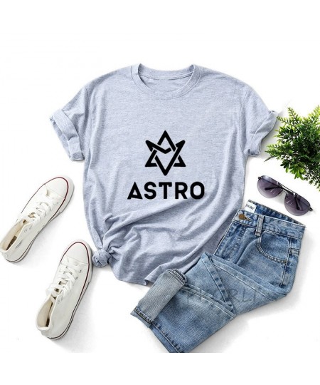 Astro KPOP T Shirts Korean Style Cotton Short Sleeve Casual Top Casual O Neck Cotton Tshirt with Print for Women Unisex Tops ...