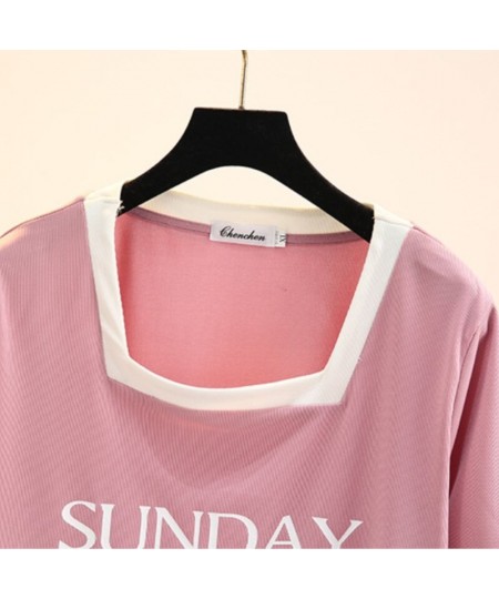 Plus Size Basic T-Shirt Women 2023 Summer Printed Letter Block Color Square Collar Tees Short Sleeve Tops Oversize Curve $33....