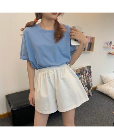 Sleep Bottoms Women Wide-leg Leisure Shorts Empire Elastic Waist Summer Breathable All-match 5-color Sleepwear Ulzzang $23.80...