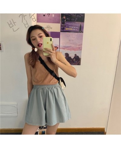 Sleep Bottoms Women Wide-leg Leisure Shorts Empire Elastic Waist Summer Breathable All-match 5-color Sleepwear Ulzzang $23.80...