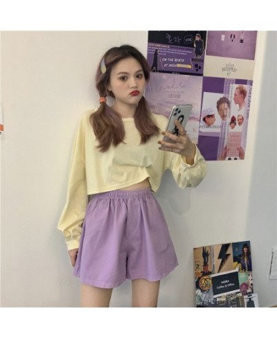 Sleep Bottoms Women Wide-leg Leisure Shorts Empire Elastic Waist Summer Breathable All-match 5-color Sleepwear Ulzzang $23.80...