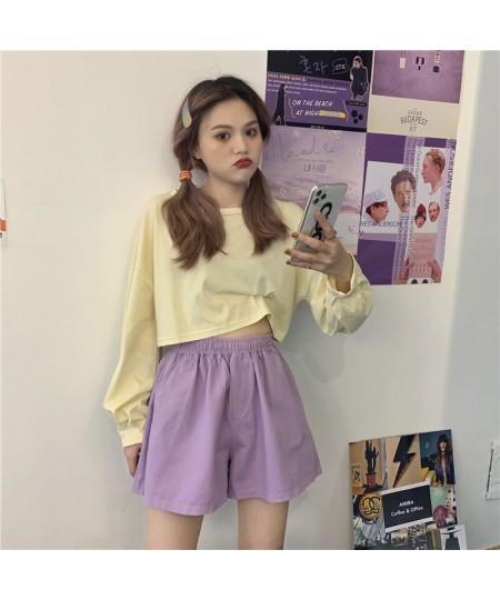 Sleep Bottoms Women Wide-leg Leisure Shorts Empire Elastic Waist Summer Breathable All-match 5-color Sleepwear Ulzzang $23.80...