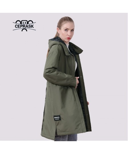 2023 New Spring Jacket Women Fashion Thin Cotton Plus Size Female Coat Autumn Long Quilted 5XL Parkas Hooded Outwear $64.80 -...