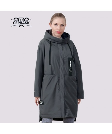 2023 New Spring Jacket Women Fashion Thin Cotton Plus Size Female Coat Autumn Long Quilted 5XL Parkas Hooded Outwear $64.80 -...