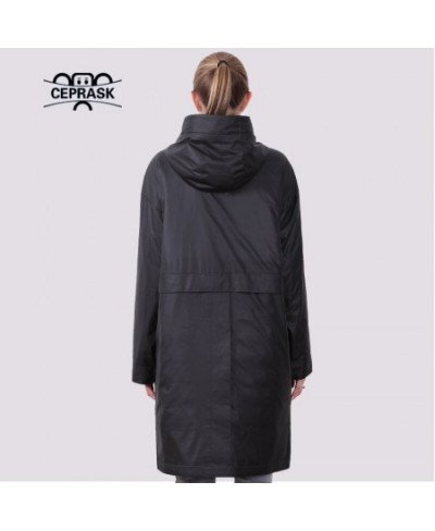 2023 New Spring Jacket Women Fashion Thin Cotton Plus Size Female Coat Autumn Long Quilted 5XL Parkas Hooded Outwear $64.80 -...